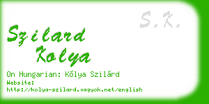 szilard kolya business card