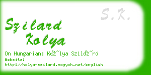 szilard kolya business card